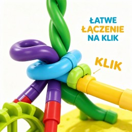 WOOPIE Twist Art Klocki Słomki Konstrukcyjne 3D Zestaw Dinozaury 71 el.