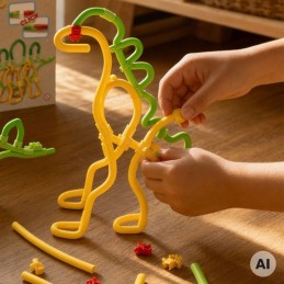 WOOPIE Twist Art Klocki Słomki Konstrukcyjne 3D Zestaw Dinozaury 71 el.