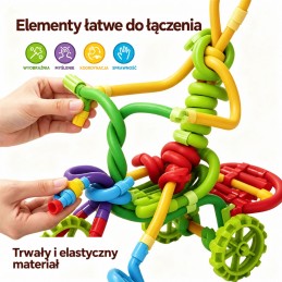WOOPIE Twist Art Klocki Rurki Konstrukcyjne 3D Zestaw 85 el.