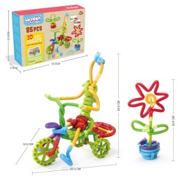 WOOPIE Twist Art Klocki Rurki Konstrukcyjne 3D Zestaw 85 el.